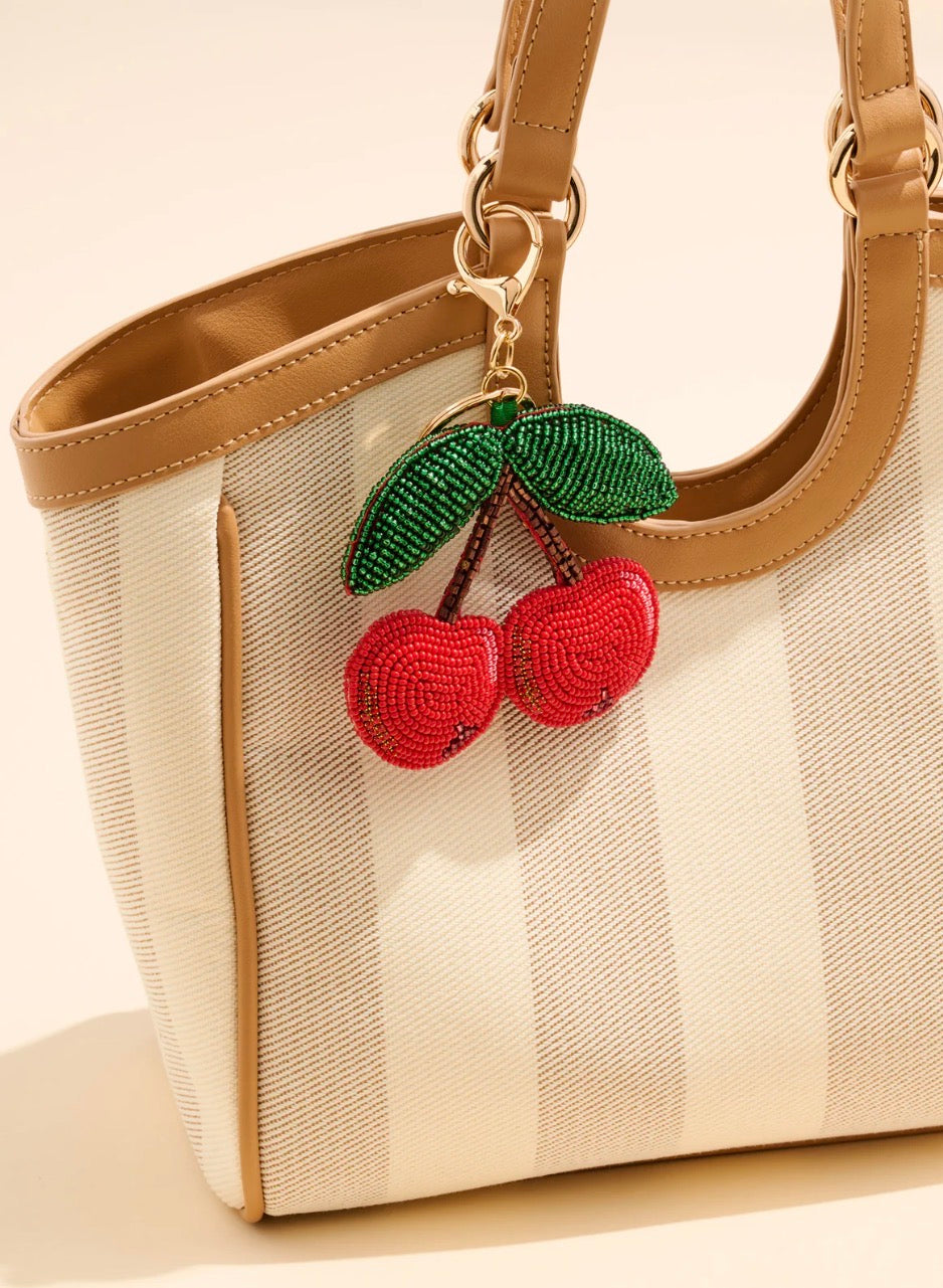 Shiraleah "Cherries” Beaded Charm/Key Ring