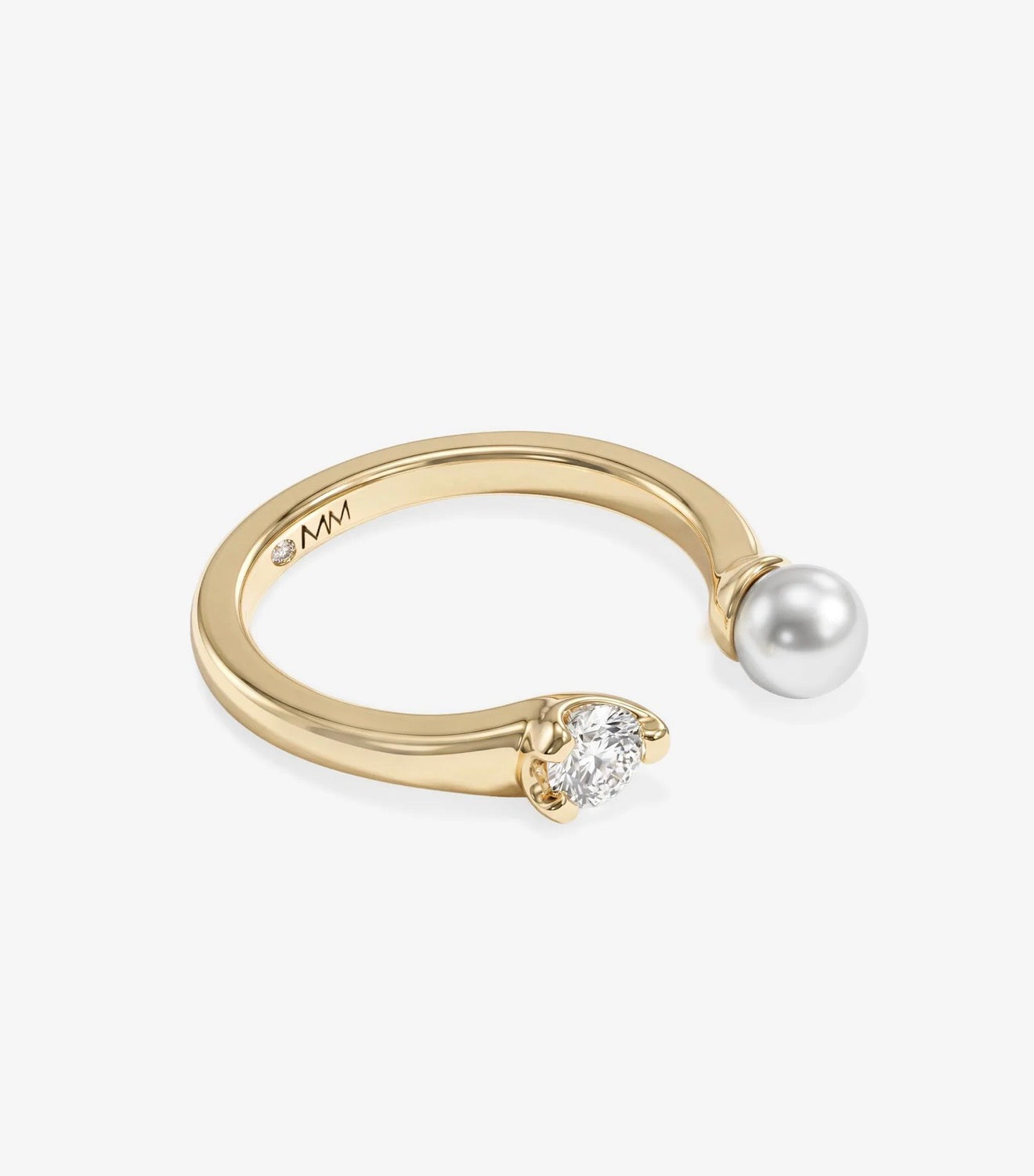 Melinda Maria “Perfect Pearl” Open Ring-Gold