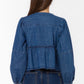Velvet Heart "Abbie" Tie Front Denim Cardigan-Tokyo Blue