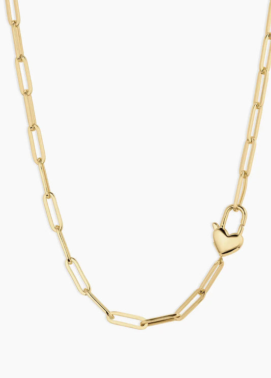 Gorjana Heart Padlock Necklace- Gold