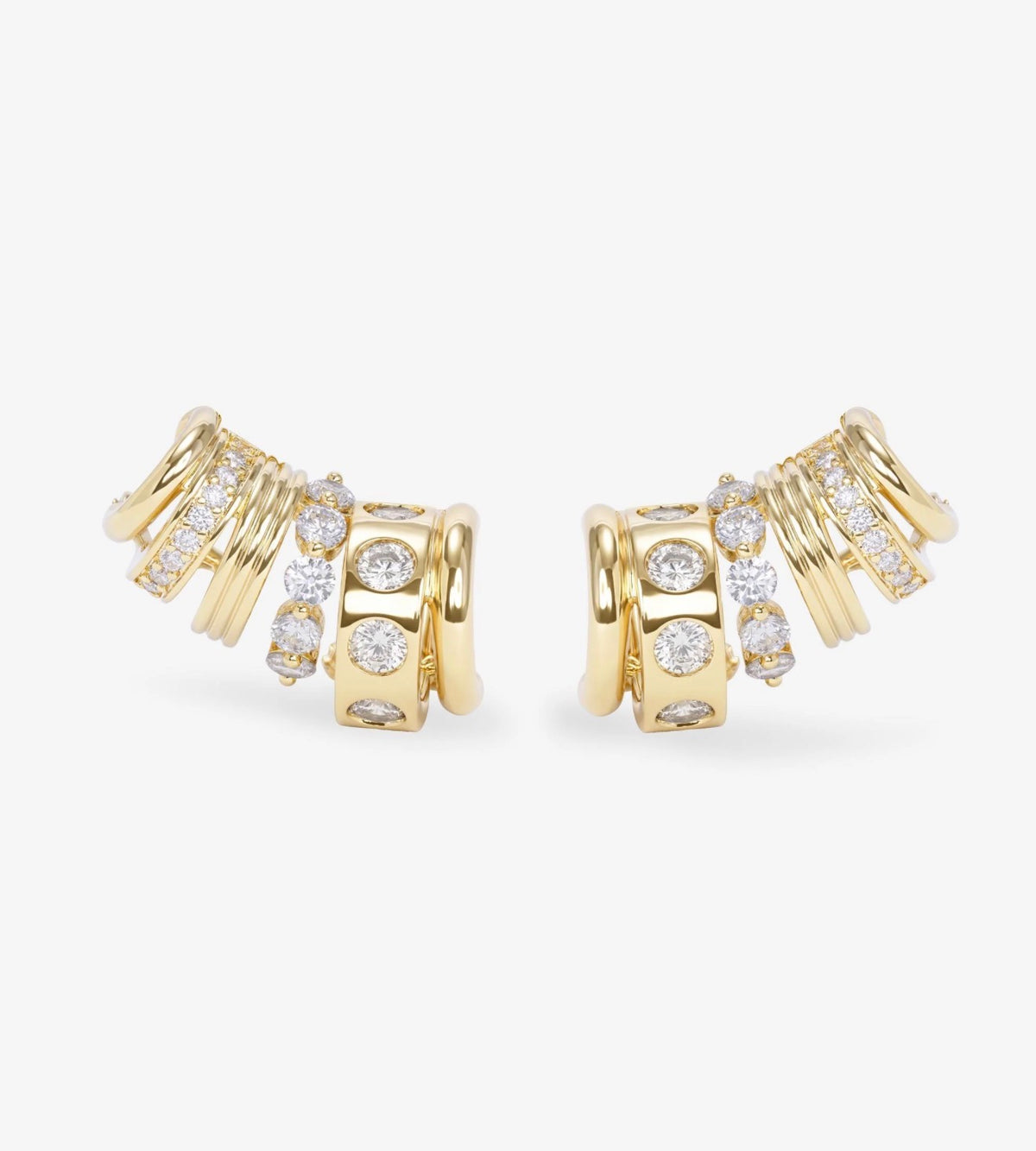 Melinda Maria "Ashley" Ear Crawler-Gold/White CZ