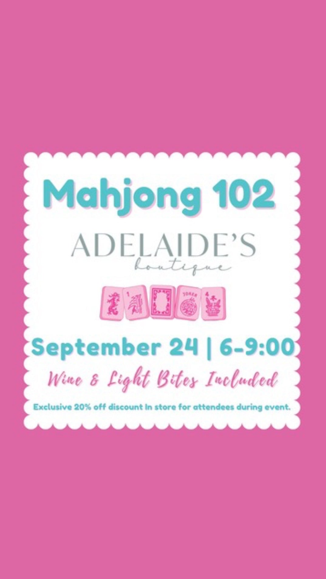 Mahjong Events- September 17th & 24th