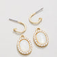 Spartina 449 Oval Halo Drop Earrings-MOP