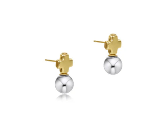 Enewton “Signature Cross” Mixed Metal Stud Earrings
