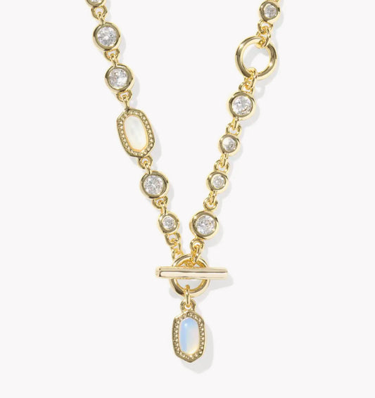 Kendra Scott Mini Elisa Abbie String Necklace-Gold White Mix