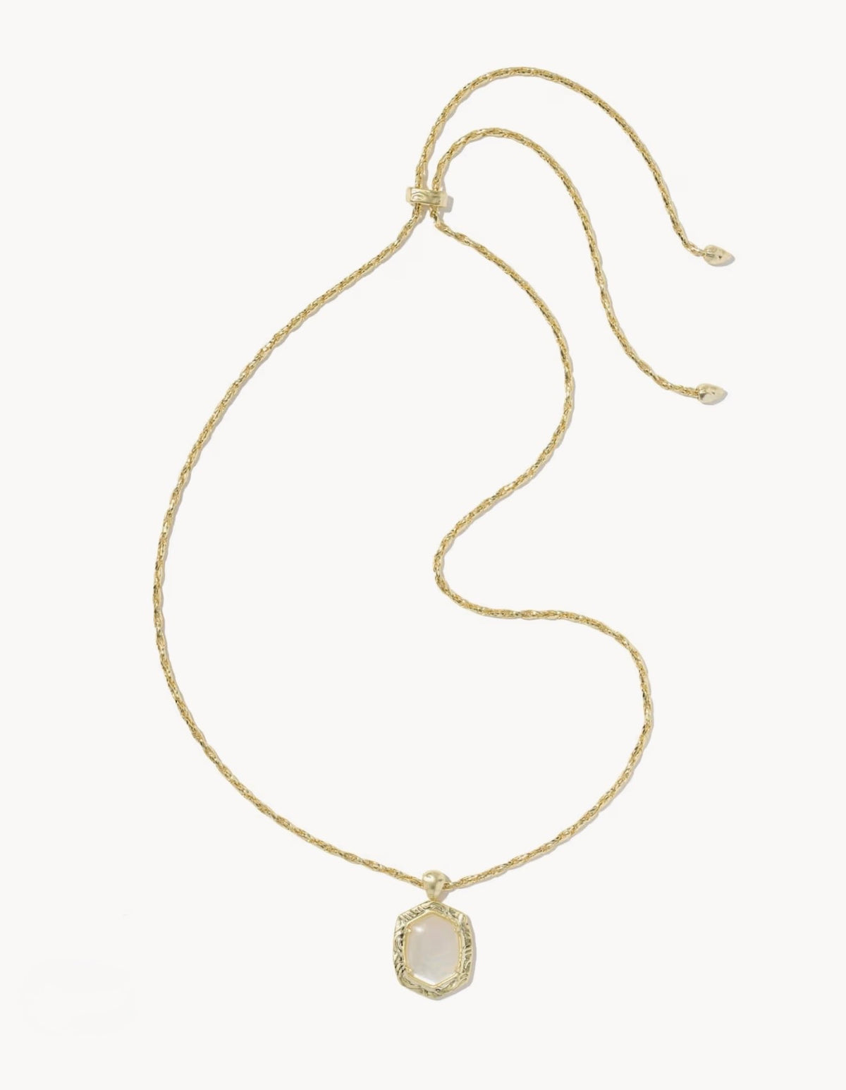 Kendra Scott Daphne Tiger Striped Long Pendant Necklace - Gold Natural MOP
