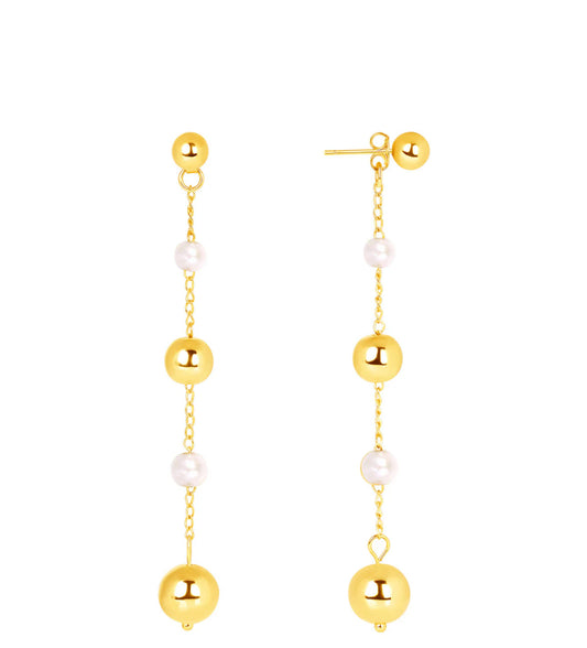 LeMel Bubble Pearl Chain Earrings