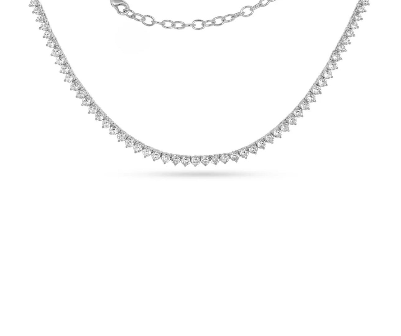 LeMel Graduated CZ Tennis Necklace-silver