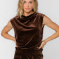 Velvet Heart "Leveli" Sleeveless Mock Neck Top-Brown Velvet