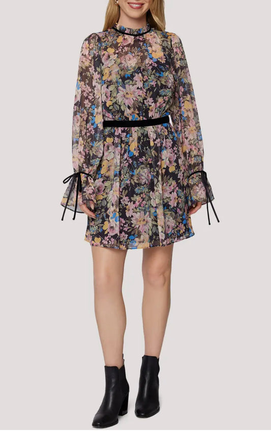 Lost + Wander “Sweet Meadows” Mini Dress - Black Multi