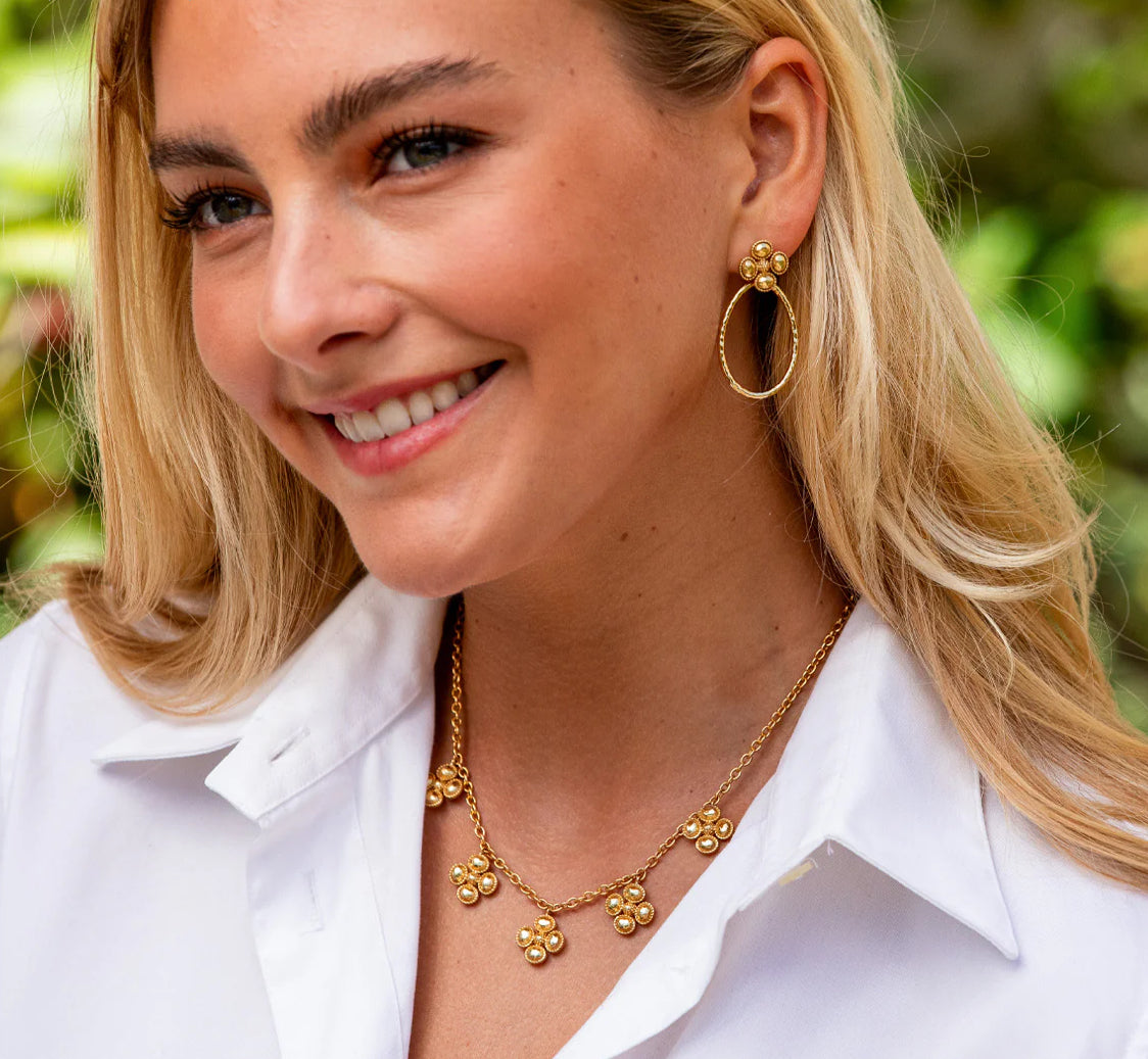 Capucine de Wulf “Berry Clover” Teardrop Earrings-Gold