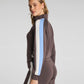 Spanx AirEssentials® Colorblock Track Jacket - Dark Cacao/Powder