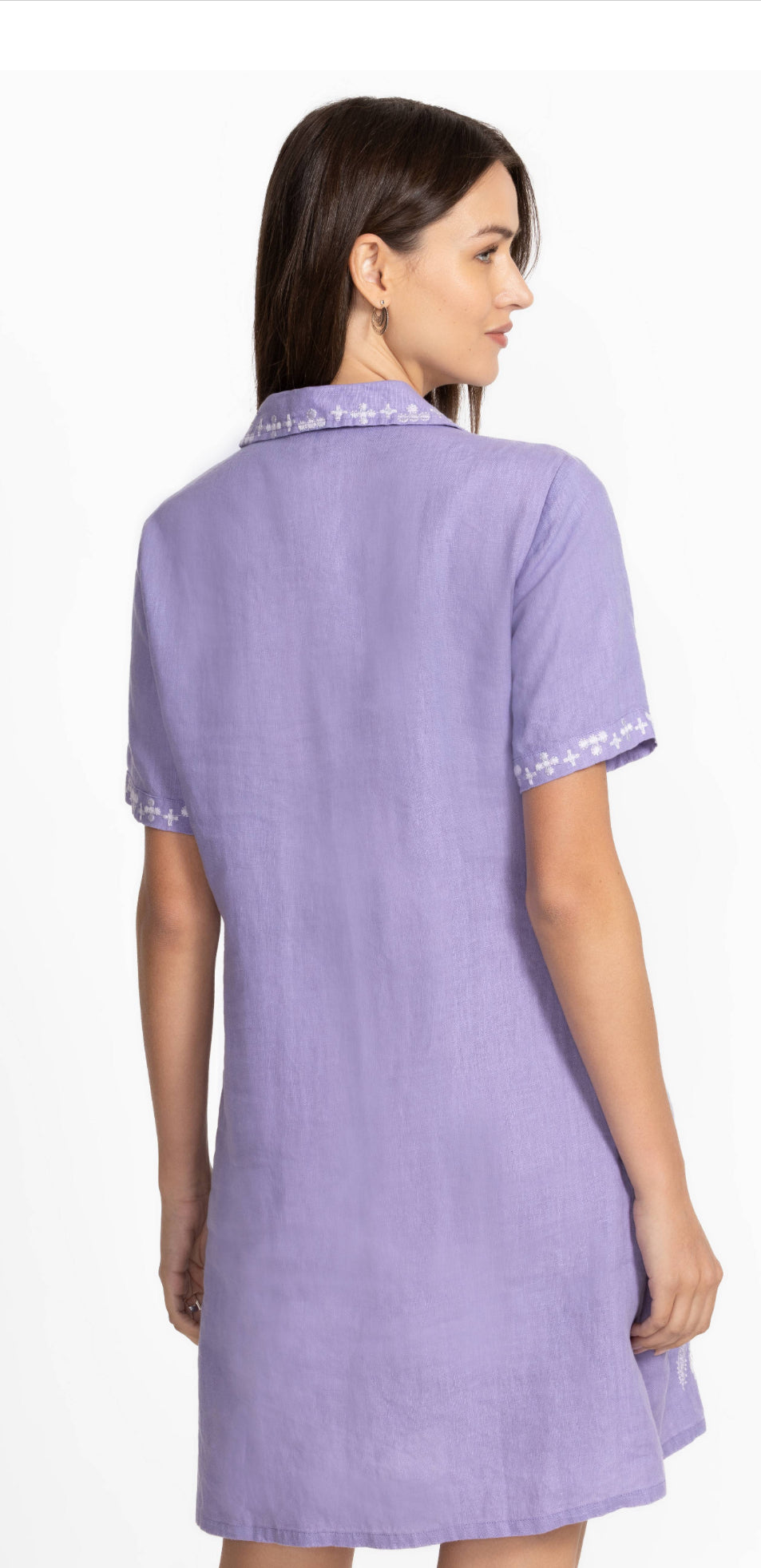 Johnny Was Henley Collared Dress-Winona (Persian Violet)