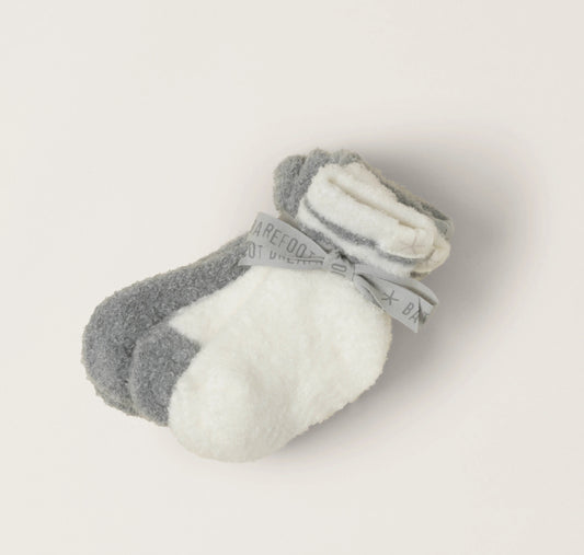 Barefoot Dreams CozyChic Lite® Infant Sock Set-Moonbeam/Pearl