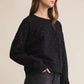 Z Supply Sparkle Crew Neck Sweatshirt-Black