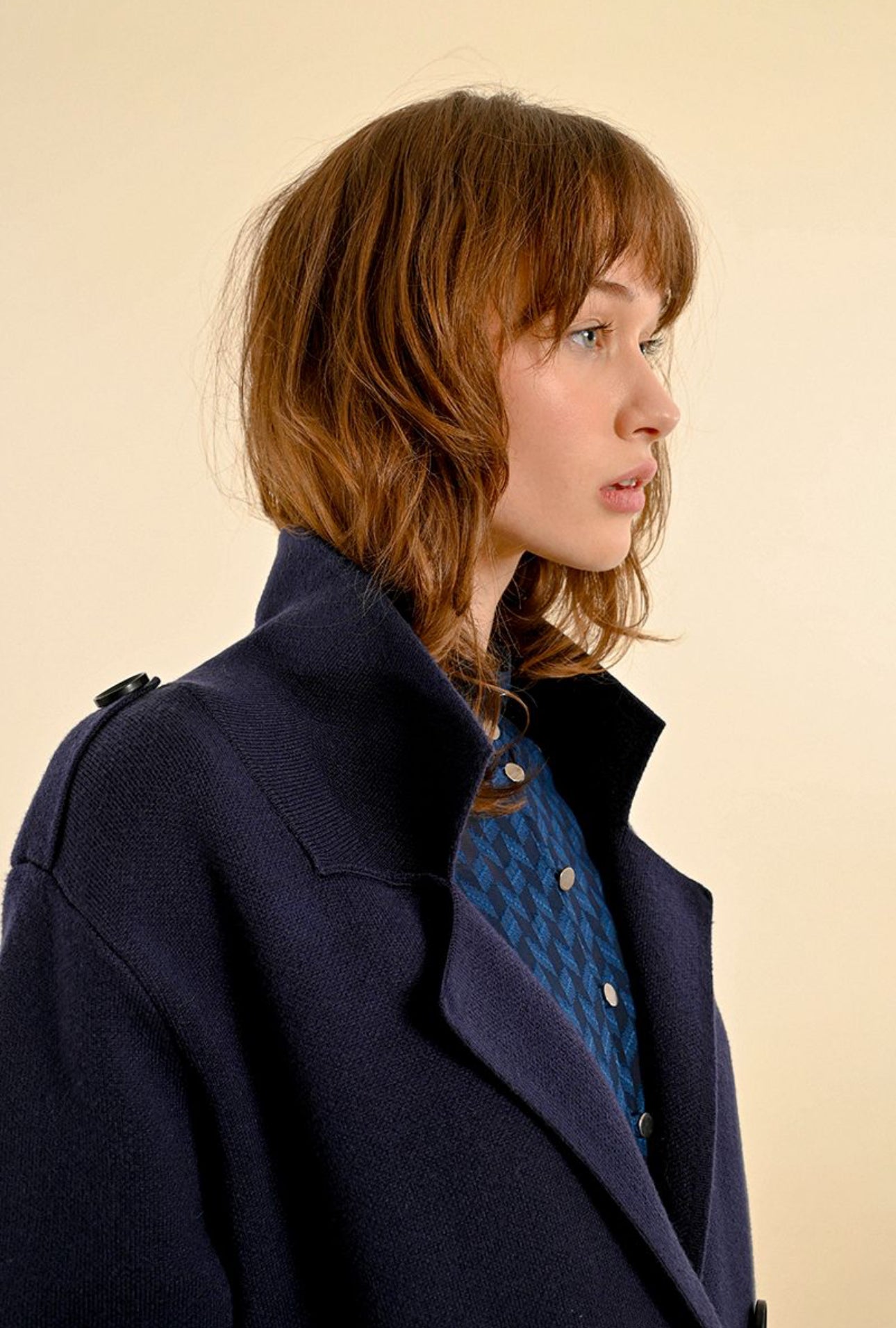 Molly Bracken Knit Coat-Navy Blue