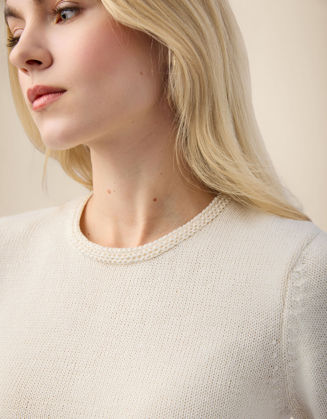 Spartina 449 "Sofia" Fringe Sweater-Antique White