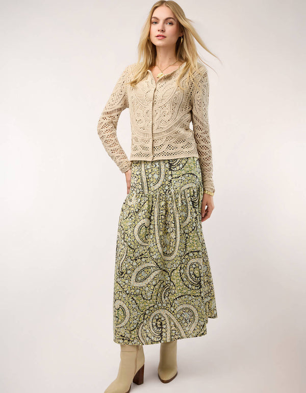 Spartina 449 "Jordyn" Crochet Cardigan-Salted Ash