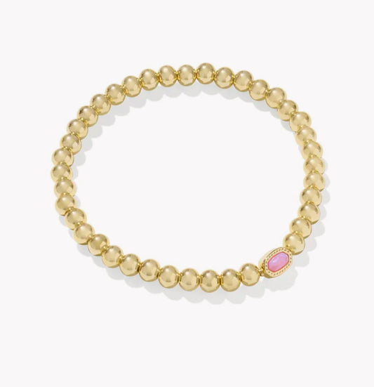 Kendra Scott Mini Elaina Stretch Bracelet-Gold Carnation Opal