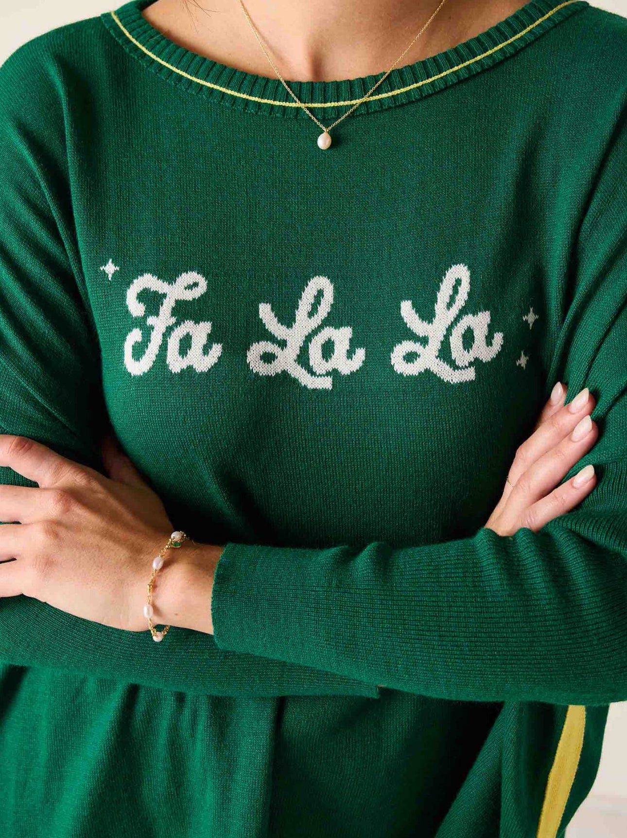 Mersea "Fa La La" Catalina Crewneck-Green