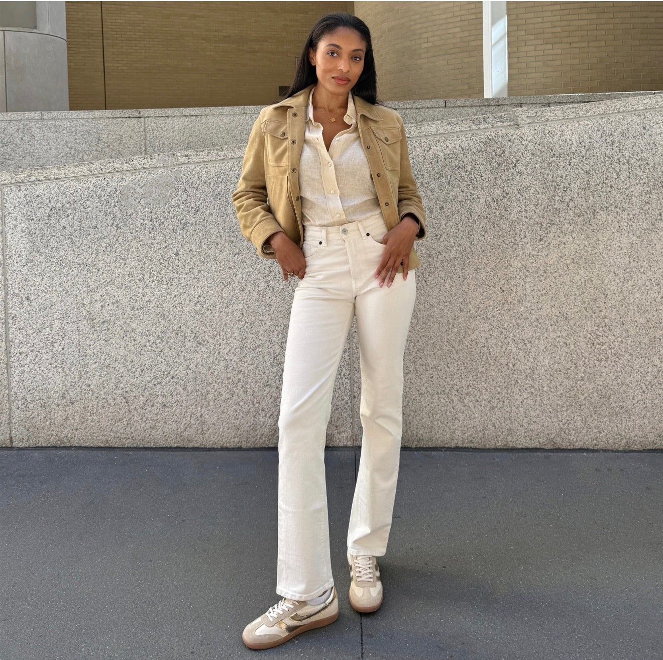 Dolce Vita “Merit” Sneaker-White/Gold Leather