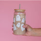 Pippi Post "Happy Ghosts" Halloween Glass Can