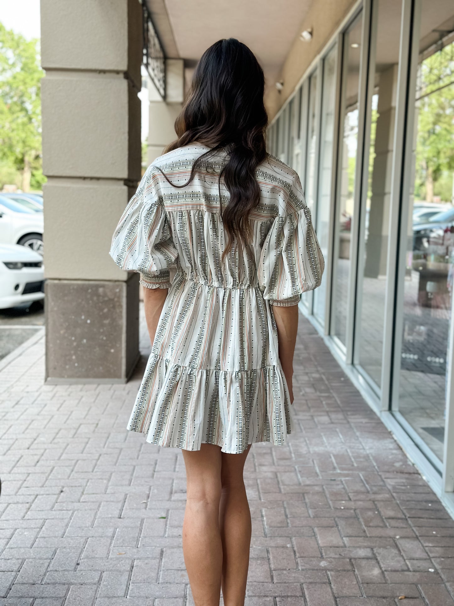 dRA Los Angeles “Atri” Dress-Woodlands Stripe