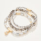 Spartina 449 Sparkle Stretch Bracelet Stack- Silver