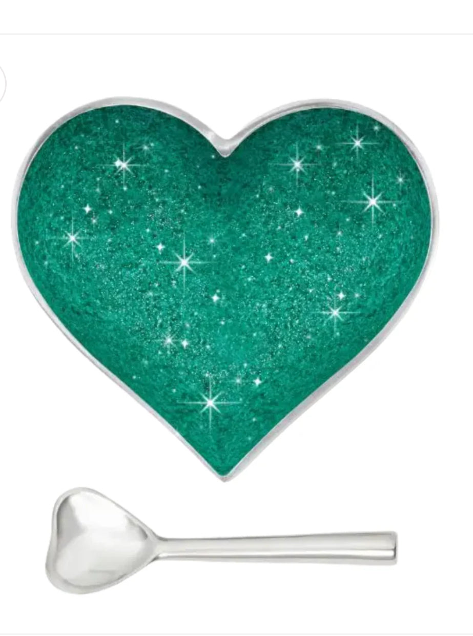 Inspired Generations "Sparkly Green" Heart w/Heart Spoon