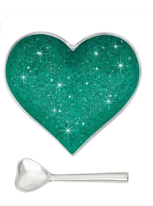 Inspired Generations "Sparkly Green" Heart w/Heart Spoon