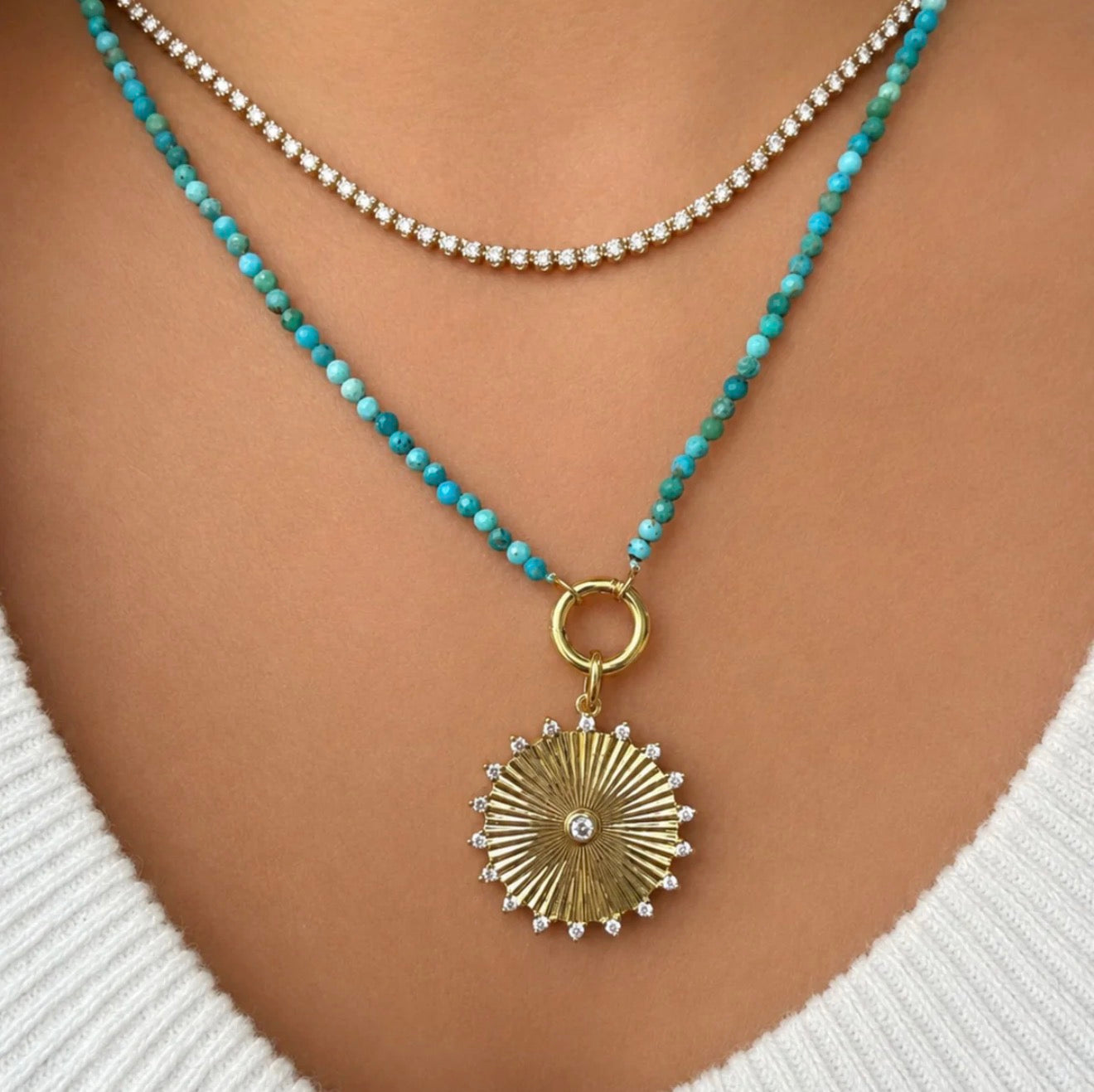 LeMel Callie Capri Turquoise Beaded Necklace