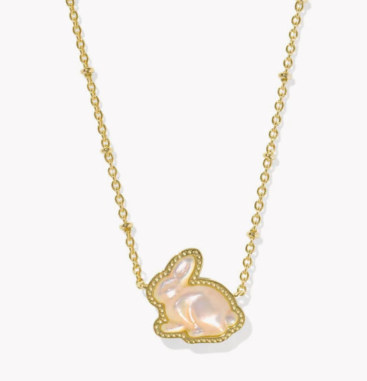 Kendra Scott Bunny Short Pendant Necklace-Gold Taupe MOP