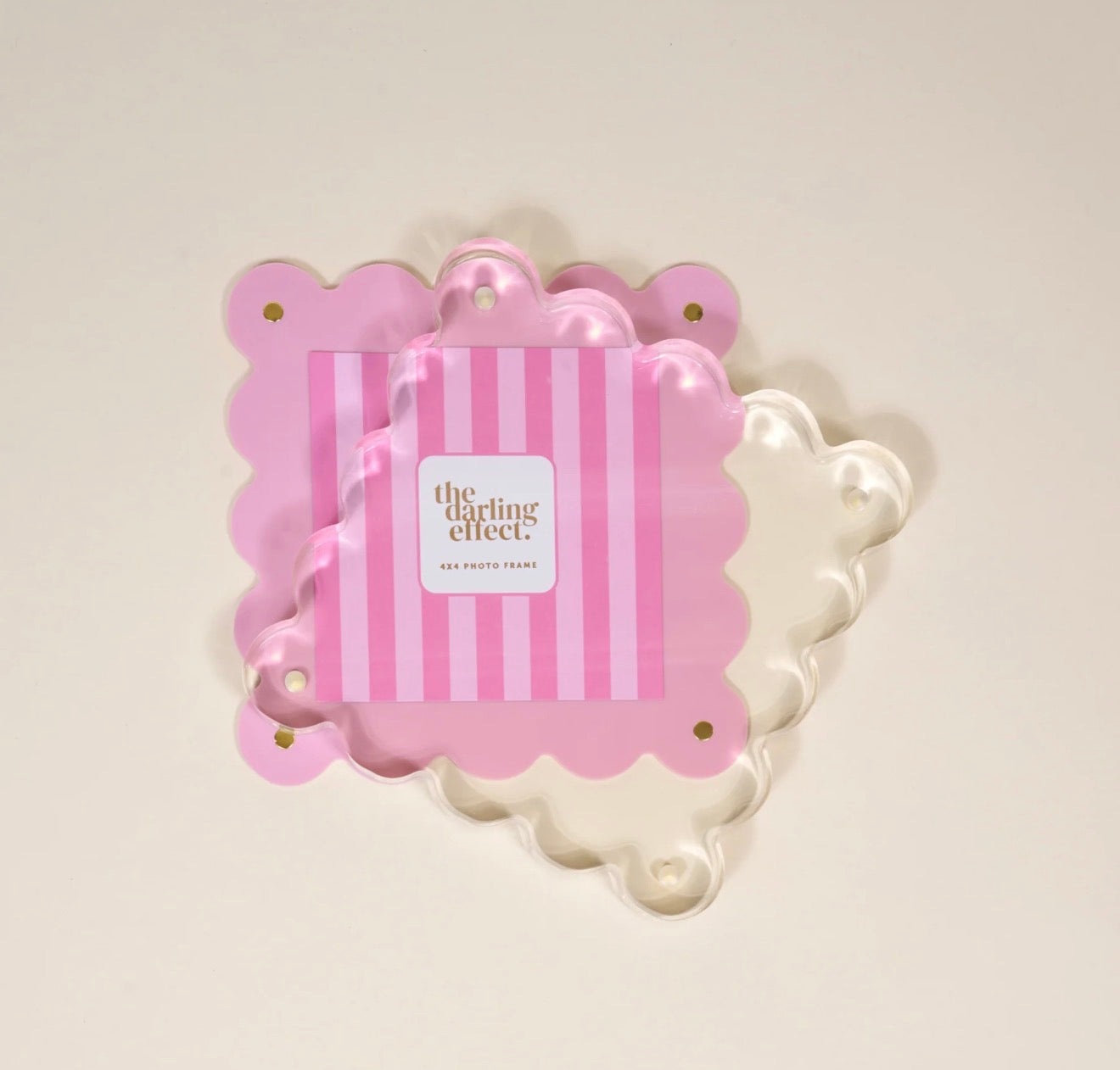 The Darling Effect Square Scalloped Acrylic Frame-Blush