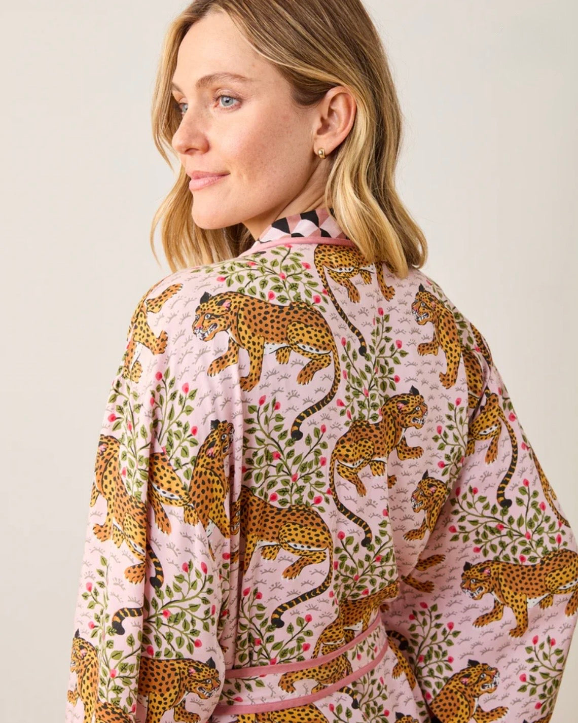 Printfresh "Bagheera" Eco Satin Robe-Blush