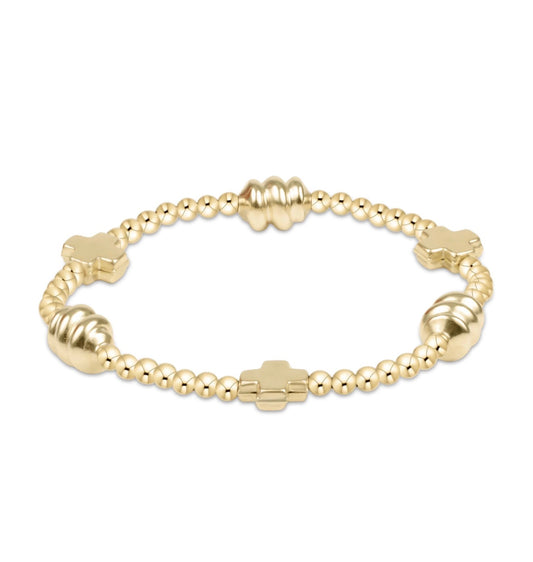 Enewton “Signature Cross Gold & Admire” Gold 3mm Gold Bracelet