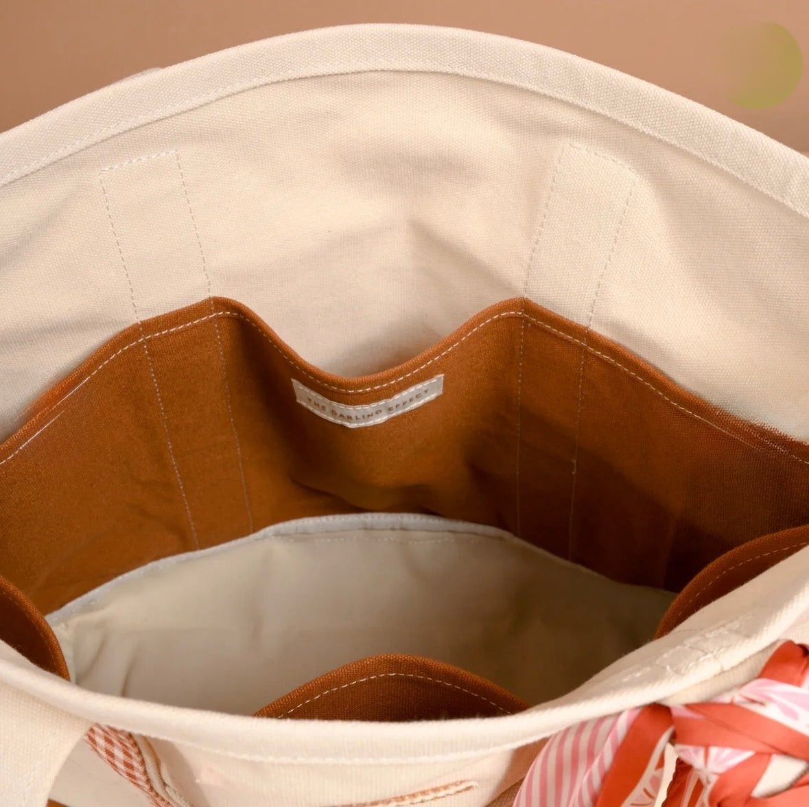 The Darling Effect Canvas Tote Bag-Maple Gingham