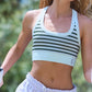 Free People Movement "Go To" Stripe Bra-Frosty Combo