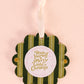 The Darling Effect Holiday Scalloped Frame Ornament-Evergreen Stripes