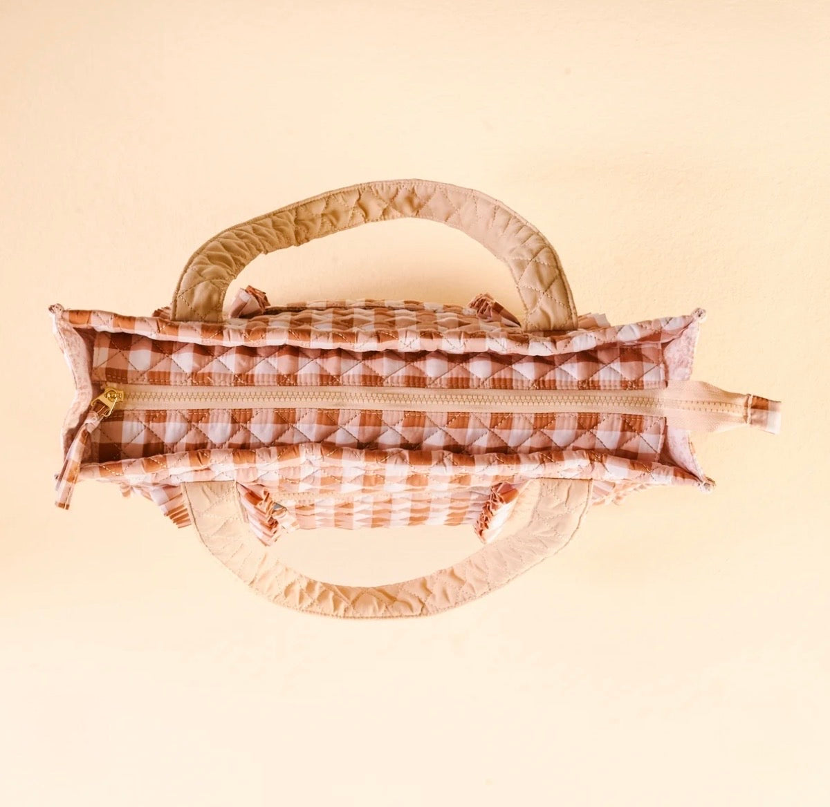 The Darling Effect Everyday Quilted Tote Bag-Maple Gingham