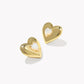 Kendra Scott Sasha Heart Stud-Gold Freshwater Cultured Pearl