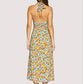Lost + Wander "Citrus Soiree" Midi Dress-Blue/Orange
