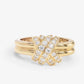 Melinda Maria “Knot Crossed” Ring- Gold/White CZ