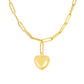 LeMel Puffy Heart Paperclip Chain Necklace