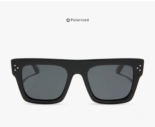 DIFF Eyewear "Roberts" Black/Grey Polarized Sunglasses