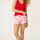 PJ Salvage "Ribbons & Bows" Flannel PJ Shorts -Candy Pink