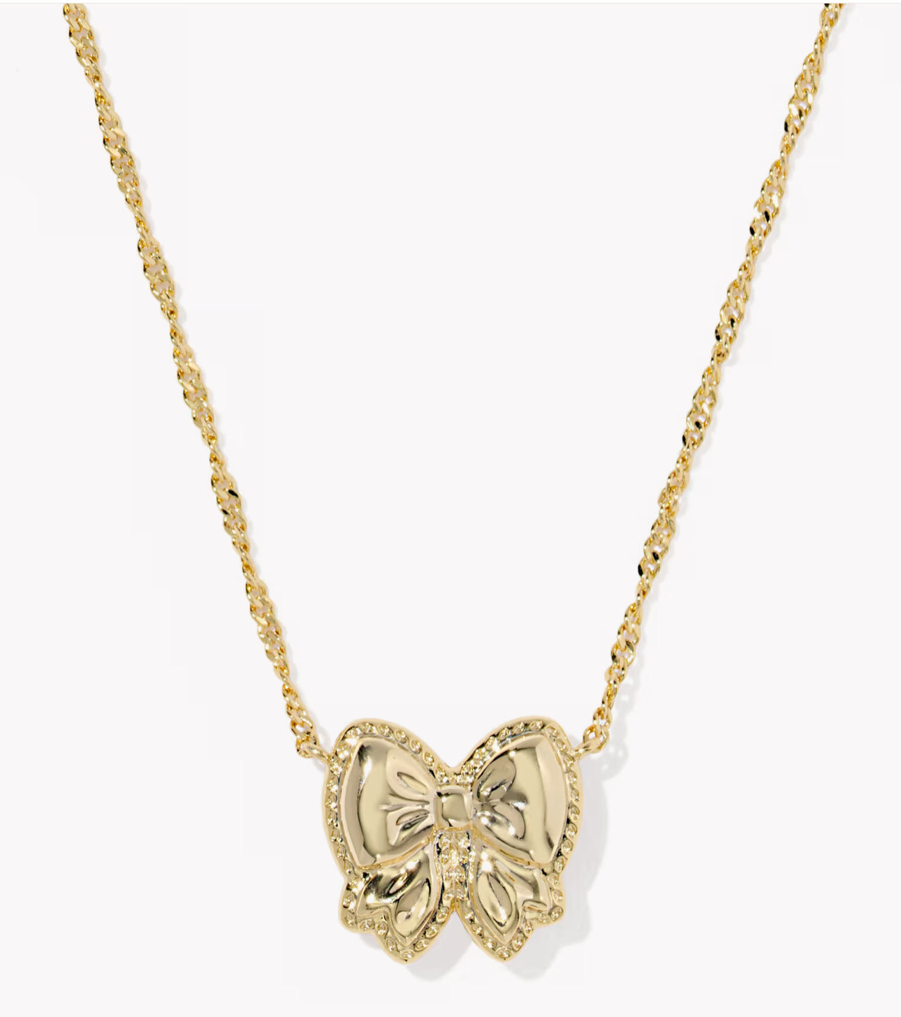 Kendra Scott Haley Bow Short Pendant Necklace-Gold Scarlet Red MOP