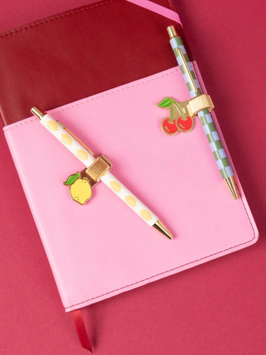 Designworks Ink Set of 2 Pen Clips - Lemon + Cherry