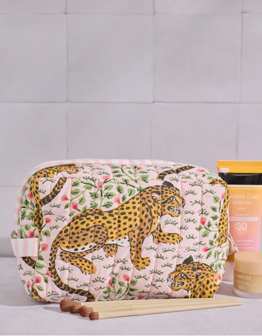 Printfresh "Bagheera" Quilted Pouch-Blush