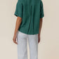 Kut from the Kloth "Brianna" Boxy Button Front Shirt-Jungle