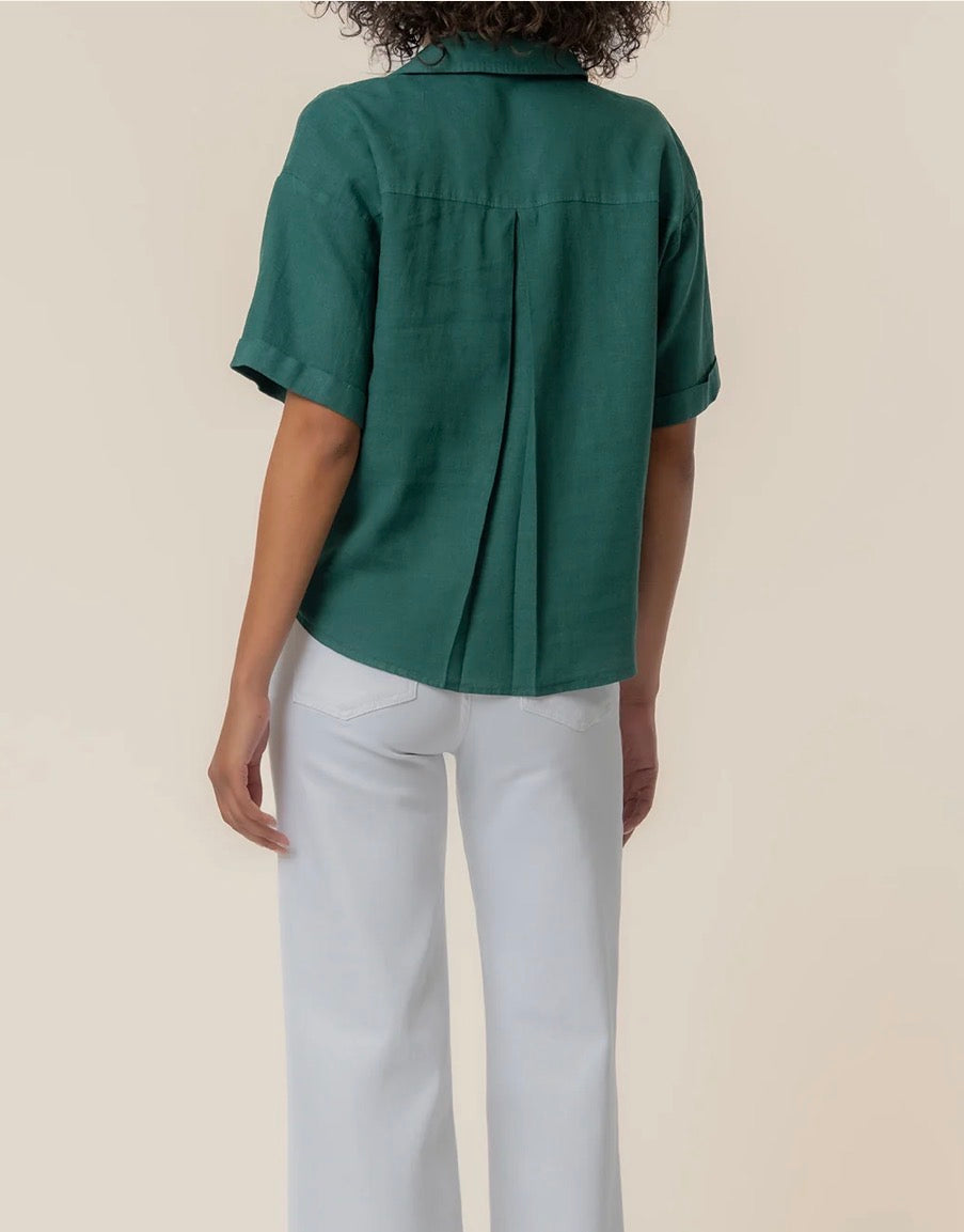 Kut from the Kloth "Brianna" Boxy Button Front Shirt-Jungle